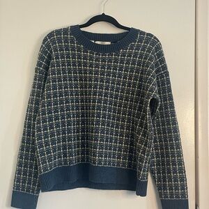 Vintage Esprit Navy and Cream Checkered Sweater NWT